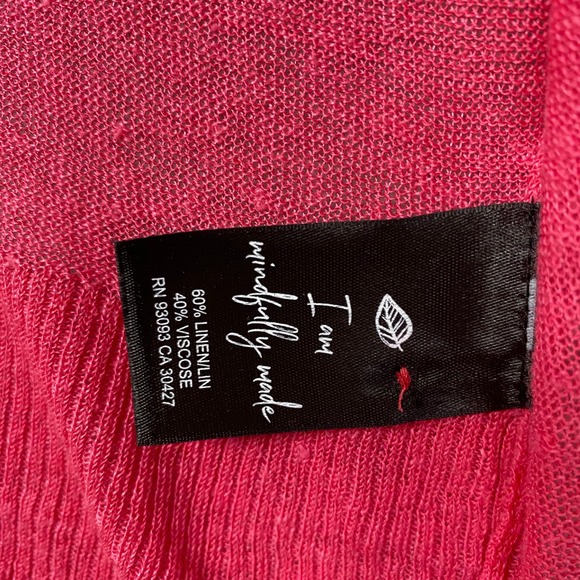 NIC ZOE Sweater Womens Large Pink Cardigan Linen Blend Open Front Tie Front - Picture 3 of 7
